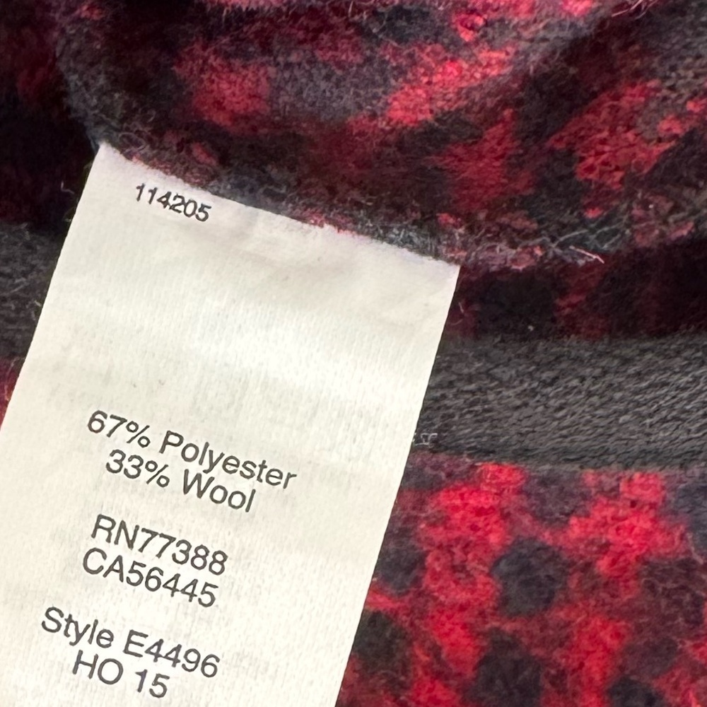 Madewell Red and Black Brushed Houndstooth Oversized Hoodie - Women’s Medium - Picture 8 of 8